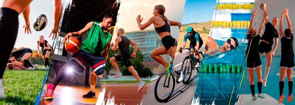 Rugby, basket, athlétisme, course, cyclisme, natation et volley : un accompagnement adapté à chaque discipline